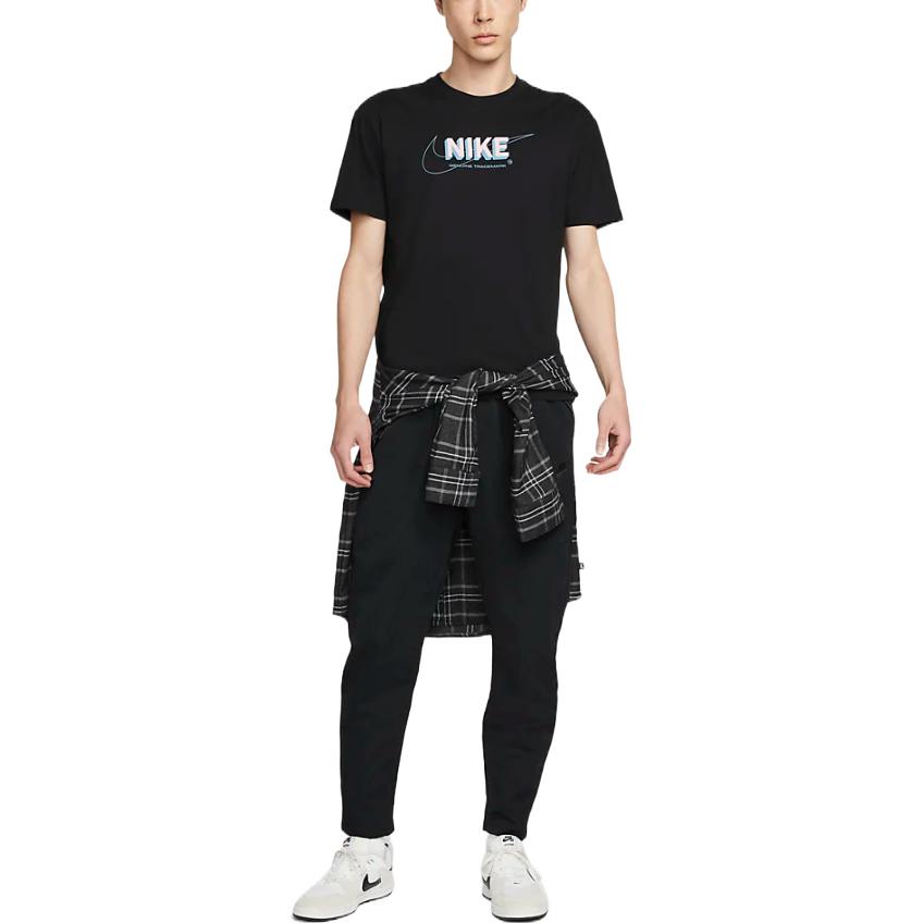 Nike SB Skateboard Logo Alphabet Printing Round Neck Sports Short Sleeve Black DR7764-010