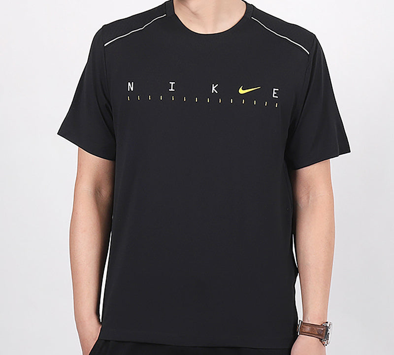Nike Dri-fit Miler Future Fast Mesh Quick Dry Reflective Element Short Sleeve Black CJ6484-010