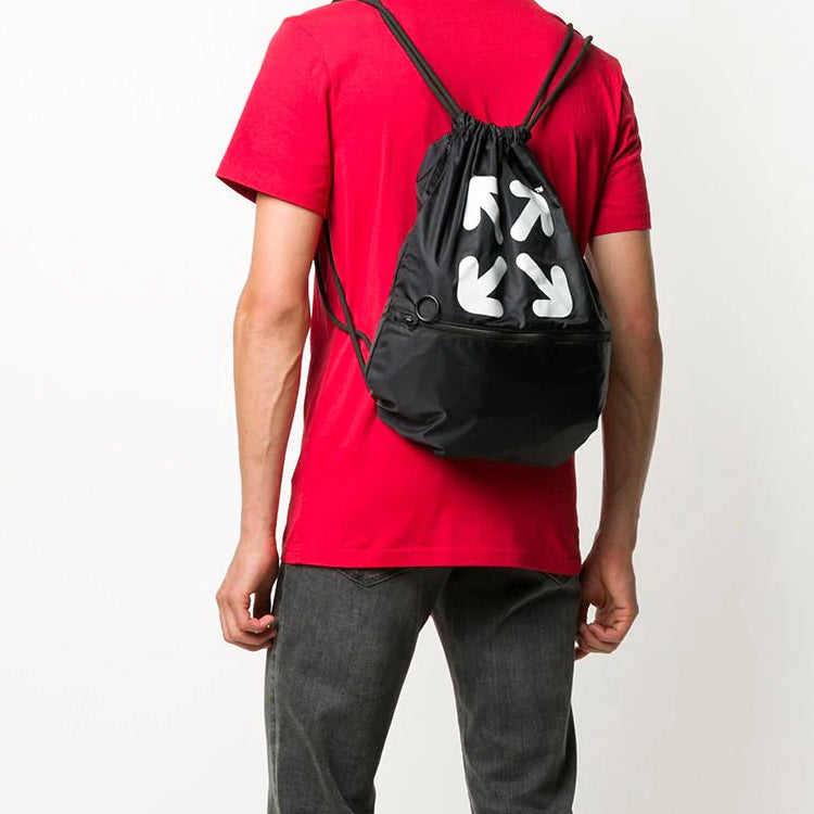 Off-White Arrows Drawstring Lacing schoolbag Black OMVN012I20FAB0011001