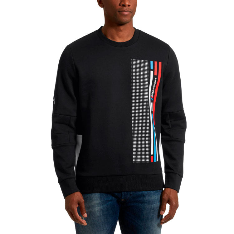 PUMA Bmw Motorsport Contrasting Colors Sports Pullover Round Neck Black 576644-01