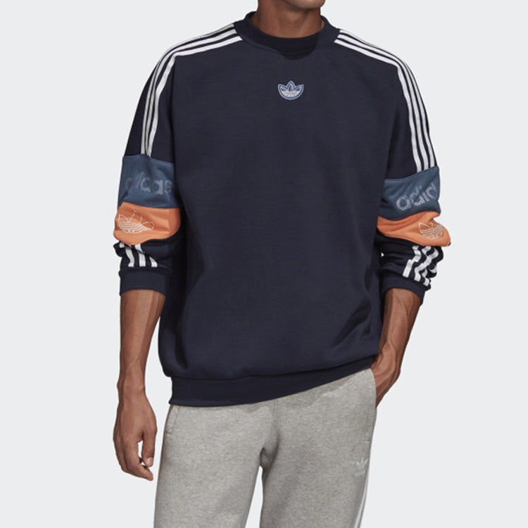adidas originals Retro Football Round Neck Navy Blue ED7180