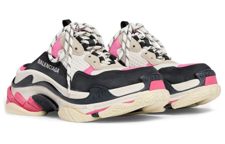 (WMNS) Balenciaga Triple S Mules 'White Pink and Black Double Foam and Mesh' 755686W3SM15671