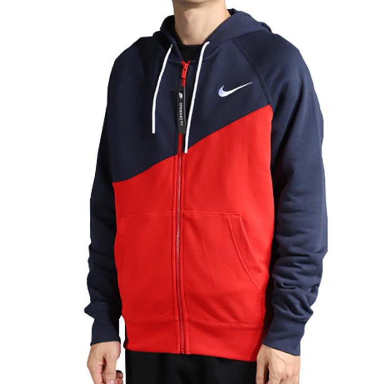 Nike Large Zipper Splicing hooded Gym Jacket Red BV5300-658