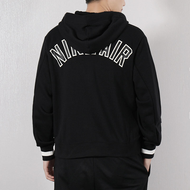 Nike Alphabet hooded Zipper Fleece Jacket Black AR1816-010