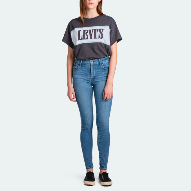 Levis Logo Printing Round Neck Short Sleeve Gray 85498-0001
