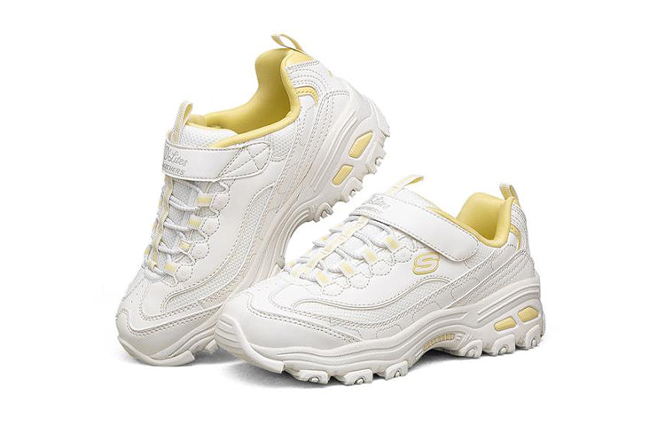(GS) Skechers D'Lites 1.0 'White Yellow' 664180L-OFWT
