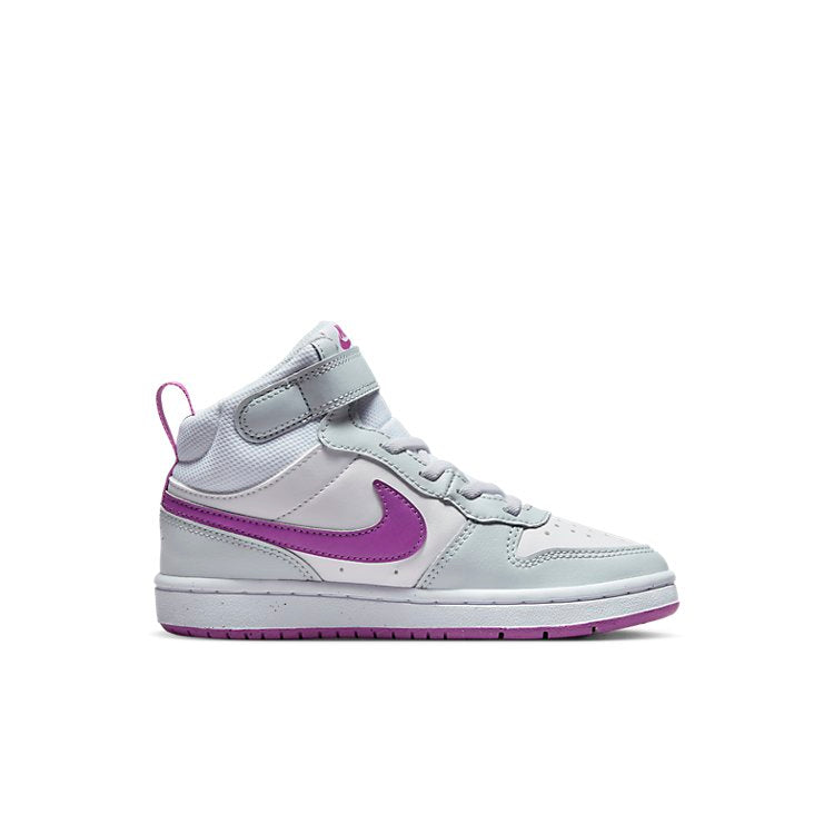(GS) Nike Court Borough Mid 2 'Pure Platinum Vivid Purple' CD7783-009