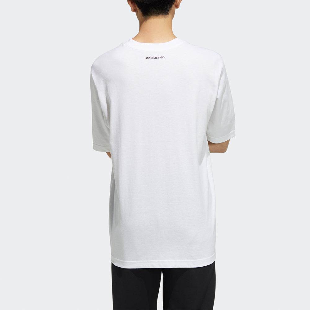 adidas neo M May Love Tee Subject Printing Loose Sports Short Sleeve White H61999