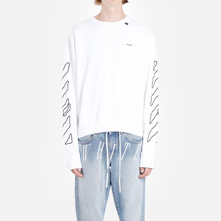 Off-White Abstract Arrows Sweatshirt Arrow Long Sleeves Pullover White OMBA035F19E300110110