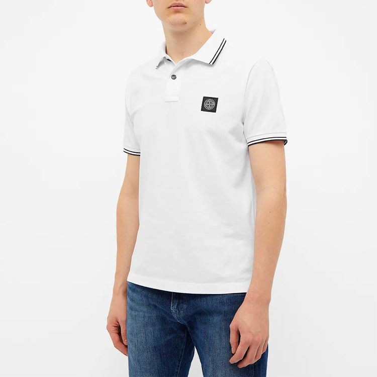 STONE ISLAND Patch Tipped Polo Shirt 'White' 101522S18-V1001