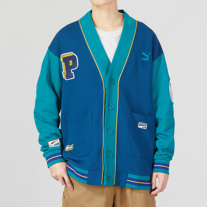 PUMA Team Badge V-neck Jacket 'Teal' 677374-45