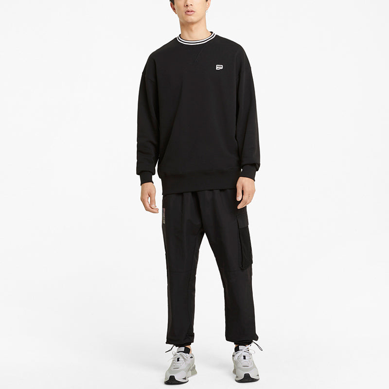 PUMA Small Logo Crew Neck Sweatshirts 'Black White' 531426-01