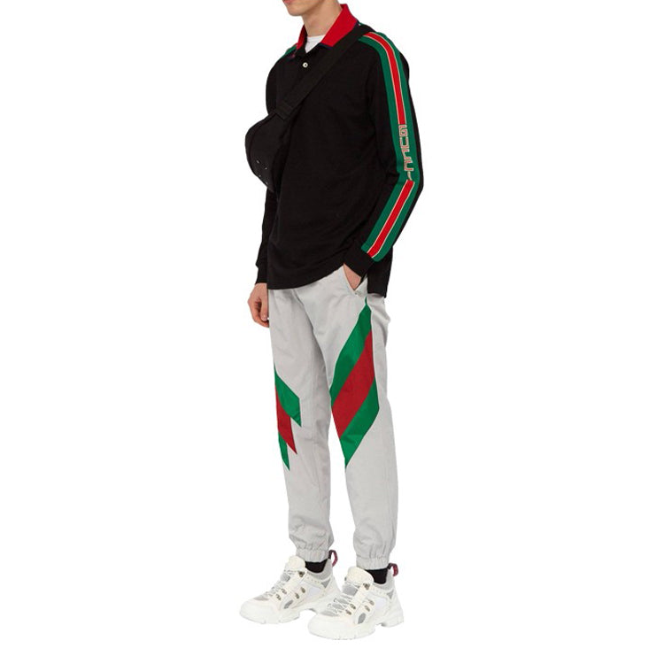 Gucci Striped Ribbon Inlaid Sports Pants For Men White 545559-XJAC5-9146