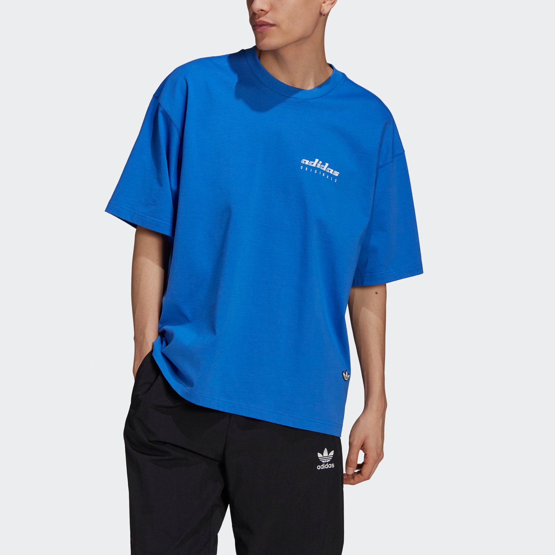 adidas originals MENS TGP SS Moto Cross-country Printed Sports Short Sleeve Blue HA4746