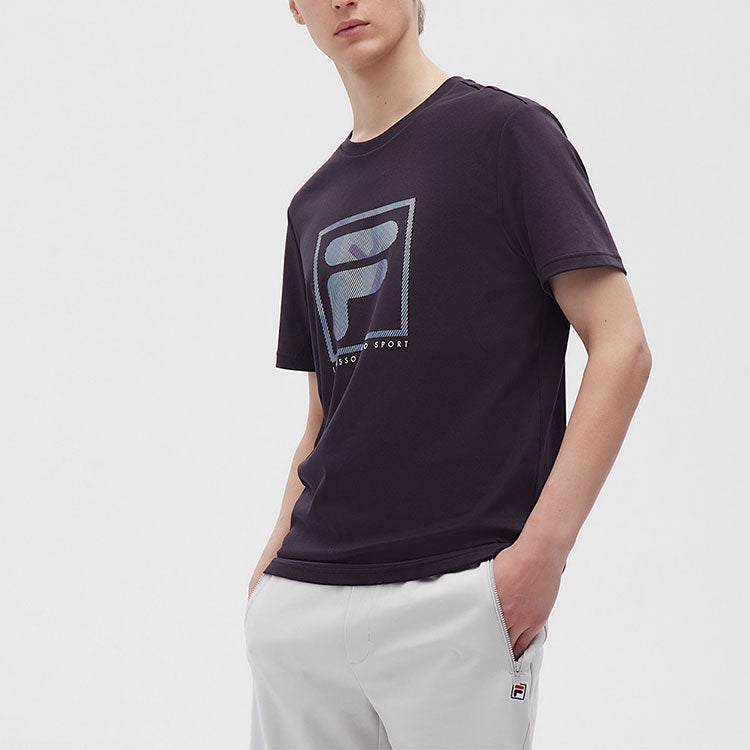 FILA Logo Round Neck Knit Short Sleeve Blue F11M122115F-NV