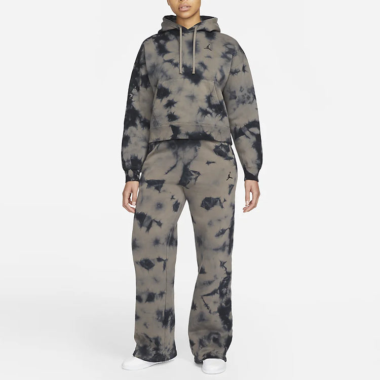 (WMNS) Air Jordan itage Tie Dye Fleece Sports Hoodie Olive 'Grey' DM5239-040