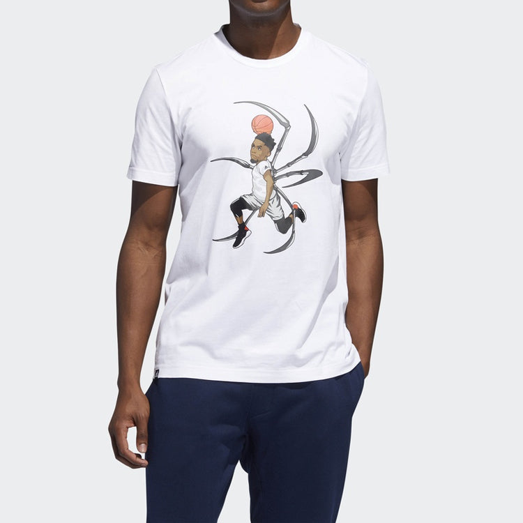 adidas Spida Geek Up Cartoon Character Printing Short Sleeve White DQ0920