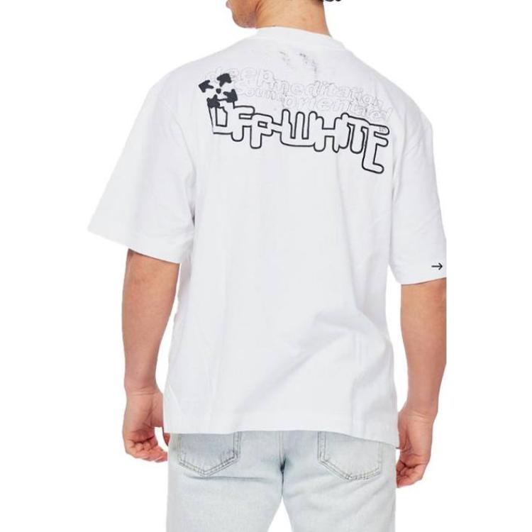 Off-White SS22 Data Flyer Over Skata Tee OMAA120S22JER0060110