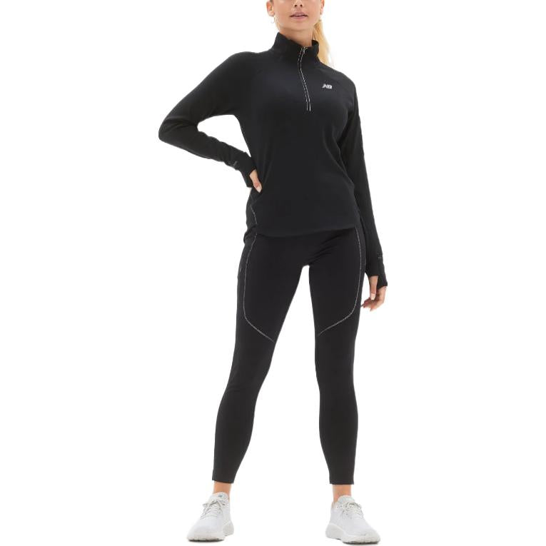 (WMNS) New Balance Heat Grid Half Zip Top Asia Sizing 'Black' WT23252-BK
