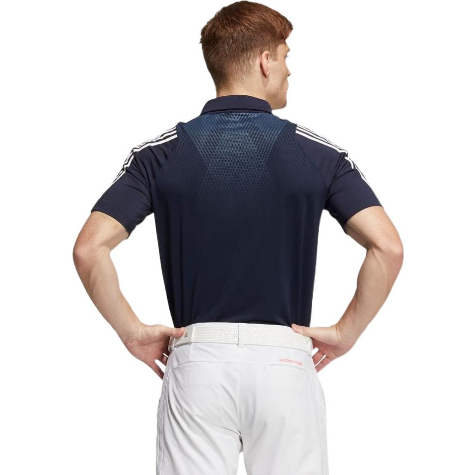adidas Printing Logo Casual Stripe Short Sleeve Polo Shirt Blue HA3128
