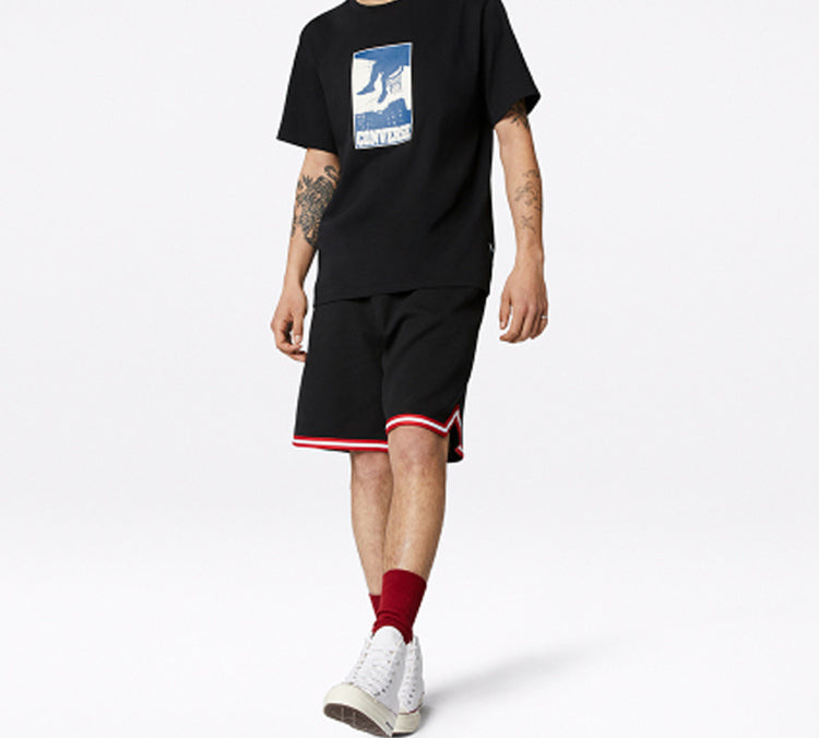 Men's Converse All Star Printing Sports Short Sleeve Black 10019895-001