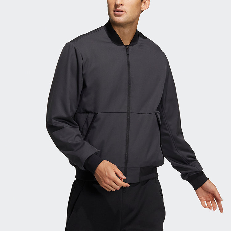 adidas Fi Jkt Wv Bomb Logo Printing Fleece Lined Stay Warm Sports Jacket Black GP0975
