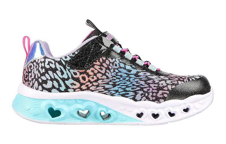 (GS) Skechers Flutter Heart Lights 'Loves Wild' 302314L-BKMT