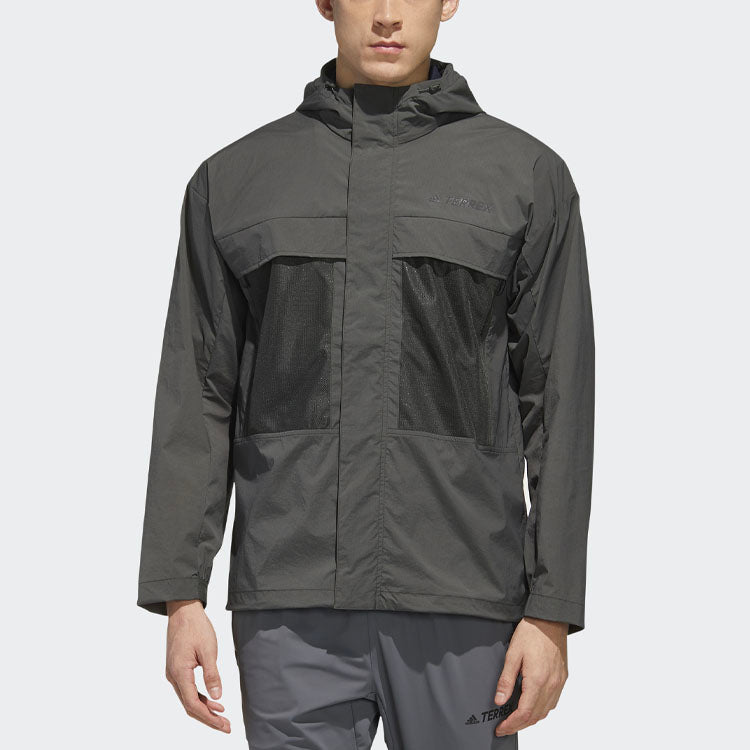 adidas Outdoor Casual Sports Hooded Jacket Brown FN0770