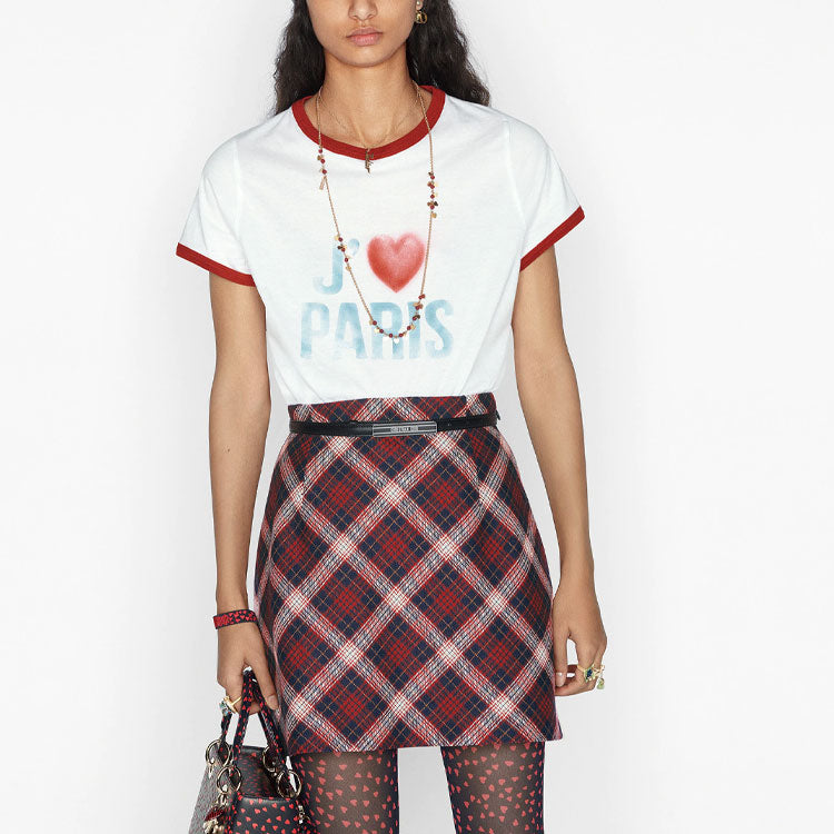 DIOR FW21 Casual Alphabet Love Short Sleeve White 143T12B4477-X0803