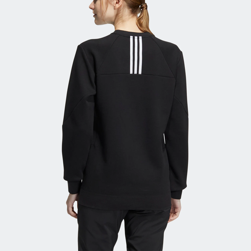 adidas Tx Logo Crew Sw Chest Alphabet Printing Round Neck Long Sleeves Black HN2033