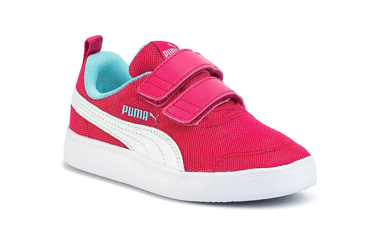 (PS) PUMA Courtflex V2 Leisure Board Shoes Pink/Blue 371758-02