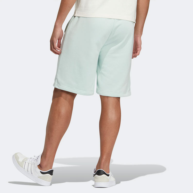 adidas neo Solid Color Lacing Casual Straight Shorts Unisex Green HS6821