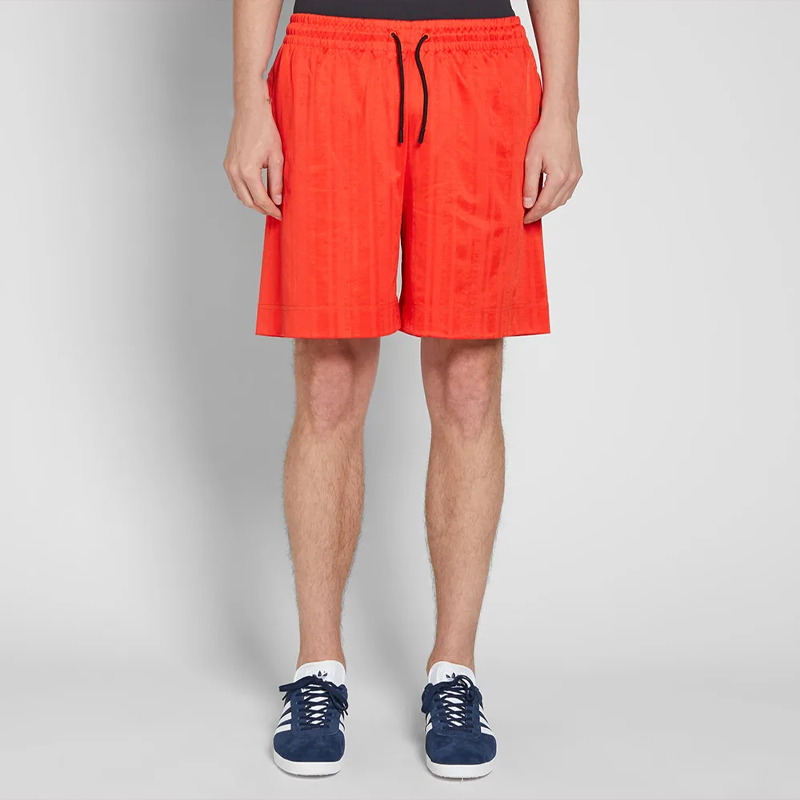 Men's adidas originals x Alexander Wang Crossover Solid Color Lacing Athleisure Casual Sports Shorts Red DM9682