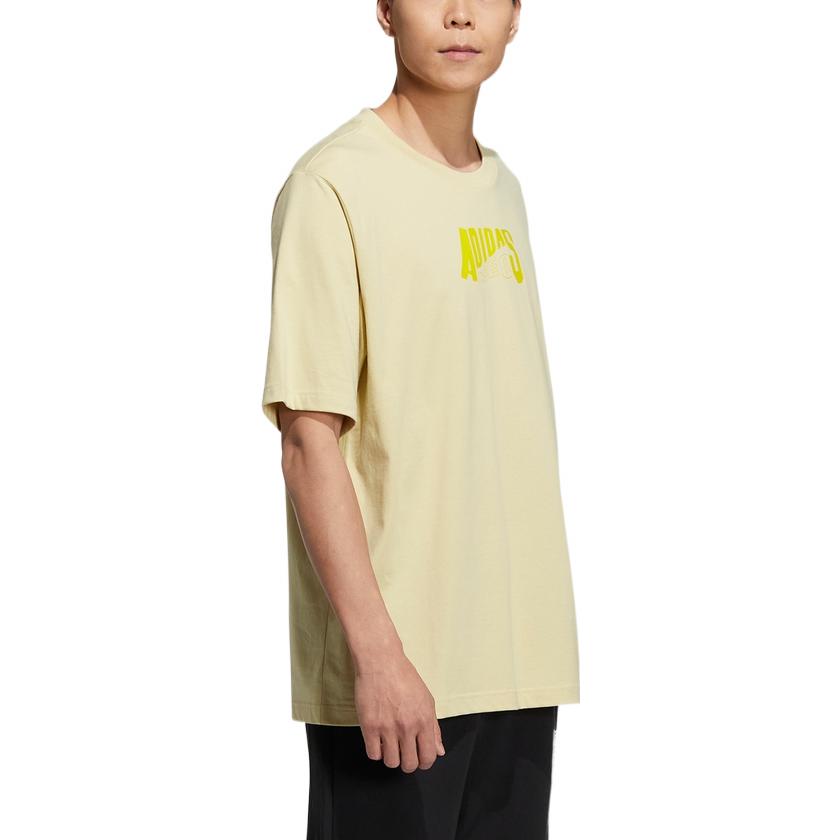 adidas neo Solid Color Alphabet Printing Round Neck Casual Short Sleeve Couple Style Yellow HS8841