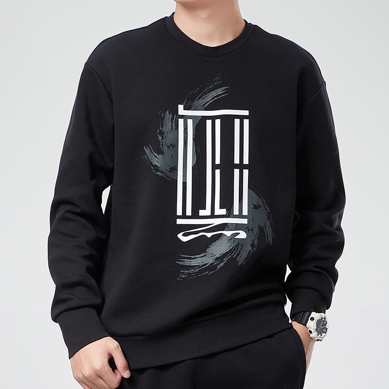 adidas Wj Swt Logo Printing Sports Round Neck Pullover Black GP0918