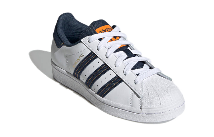 (GS) adidas originals Superstar 'White Blue Yellow' H04025