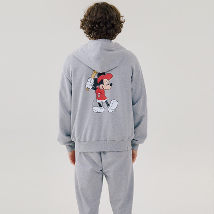 MLB x Disney Mickey Crossover Solid Color Zipper Unisex Gray 31TRK1031-43M