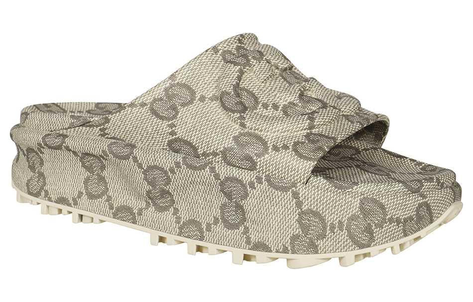 (WMNS) Gucci slide sandal with Interlocking G 'Beige' 725539-JAAC6-9742