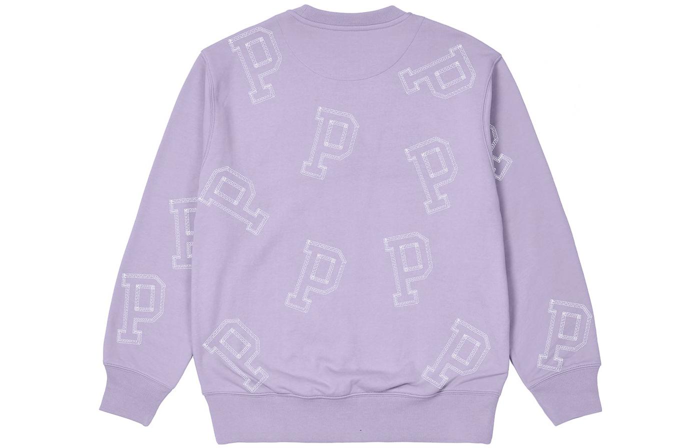 Palace SS22 Multi P Flatlock Crew Lilac Sweater 'Purple' P22CS130
