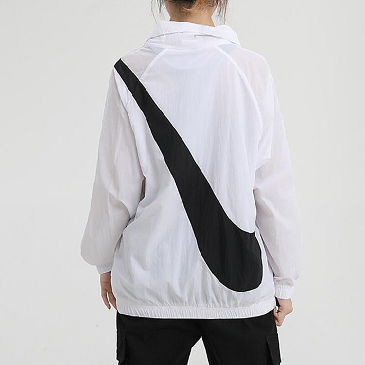 (WMNS) Nike Large swoosh Zipper Windbreaker White CV8659-100