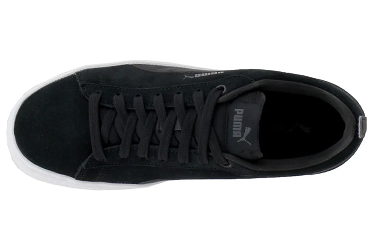 PUMA Smash Platform Suede Casual Board Shoes Black/White 366488-01