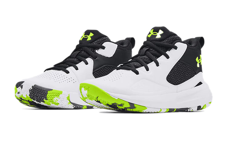 (GS) Under Armour Lockdown 5 'White Black Lime' 3023533-102
