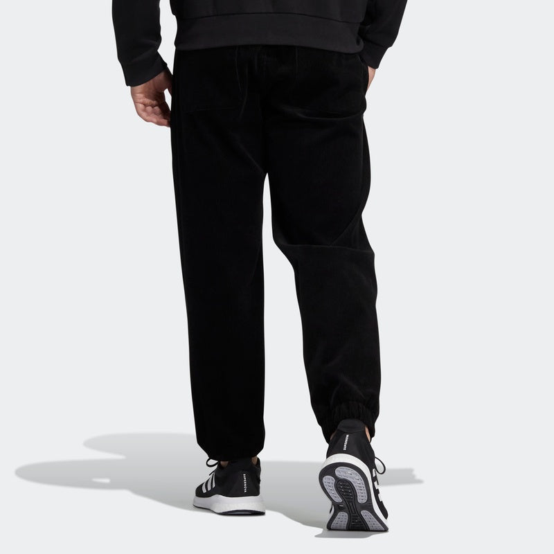Men's adidas Embroidered Logo Corduroy Bundle Feet Sports Pants/Trousers/Joggers Black HG1837