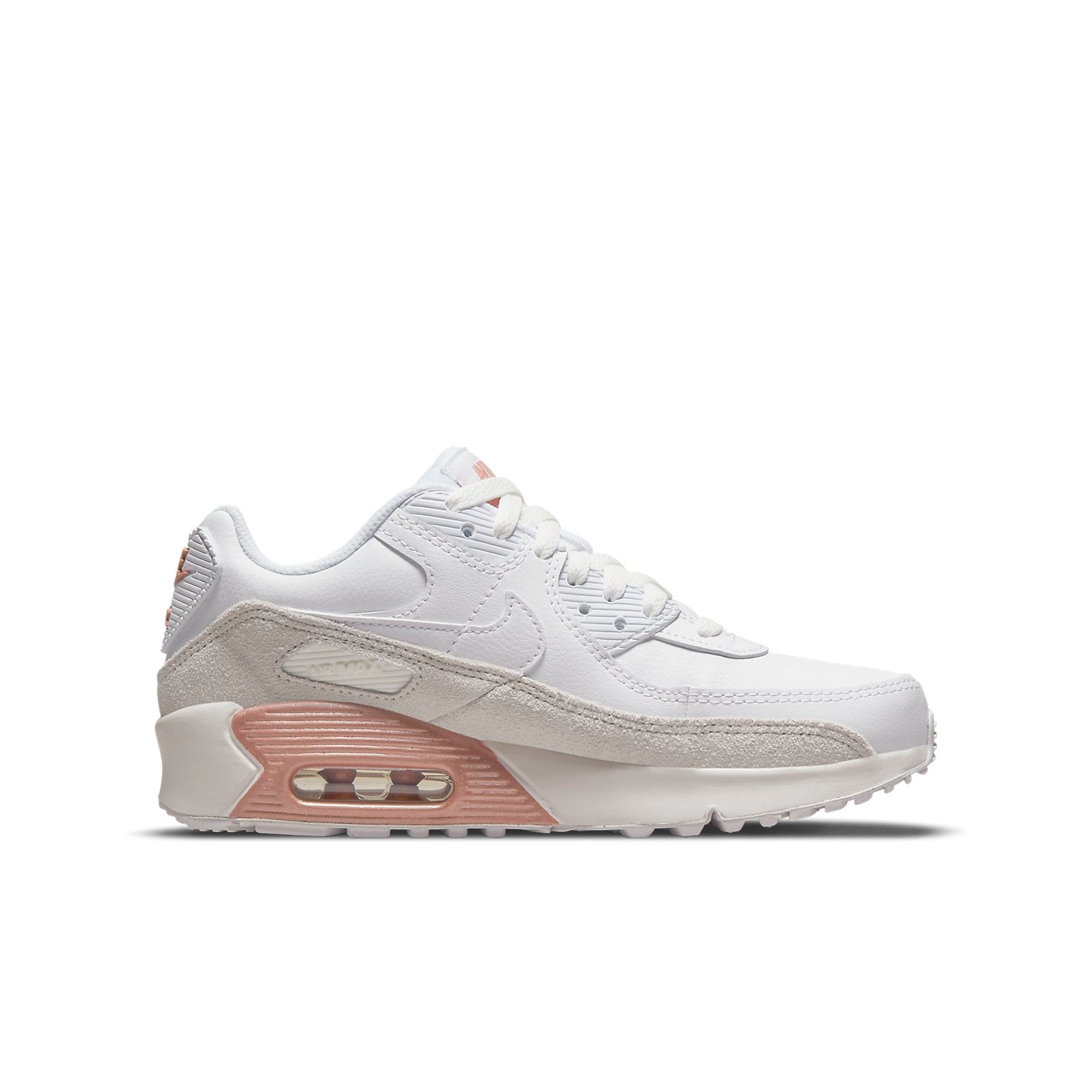 (GS) Nike Air Max 90 Leather 'White Metallic Red Bronze' CD6864-117