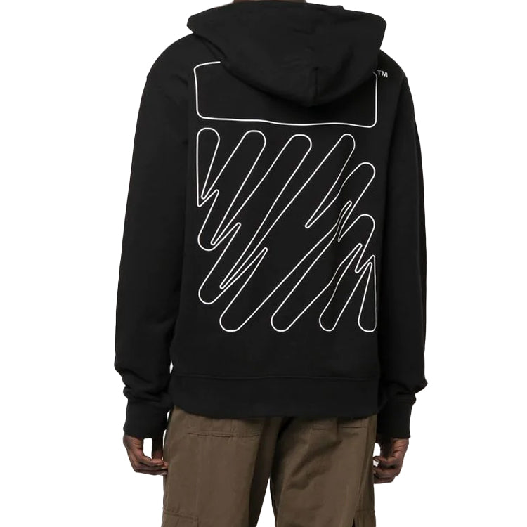Men's Off-White FW22 Diagonal Stripes Printing Long Sleeves Black OMBB097F22FLE0151001