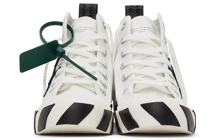 Off-White Mid-Top Vulcanised Canvas Sneaker 'White Green Black' OMIA119C99FAB0010110