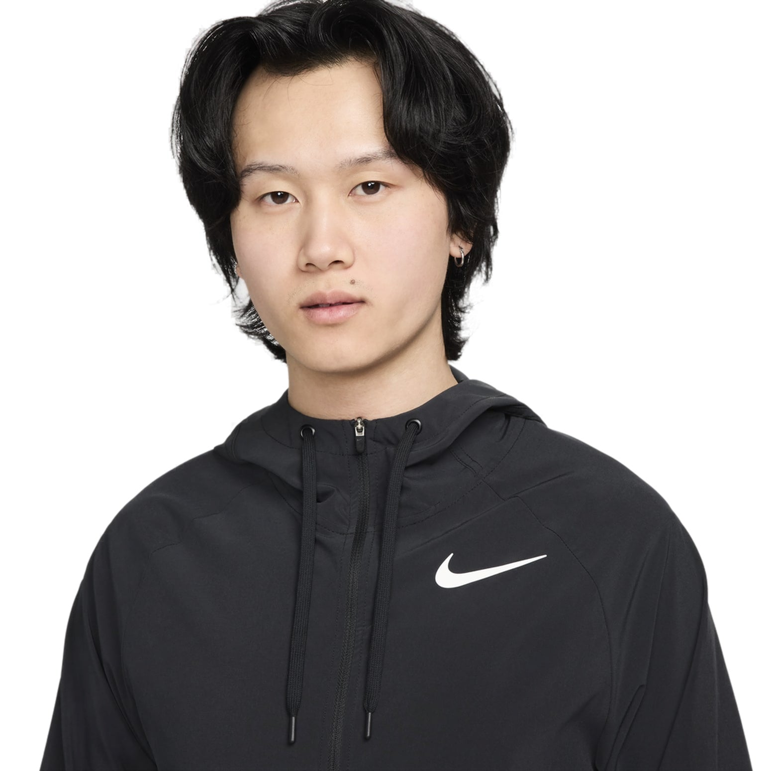 Men's Nike Solid Color Small Long Sleeves Hooded Jacket Black DM5947-011