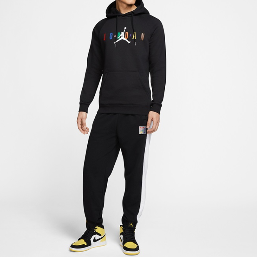 Air Jordan Air Sport Dna Hbr Patch Pattern Fleece Lined Knit Pullover Black CT6293-010