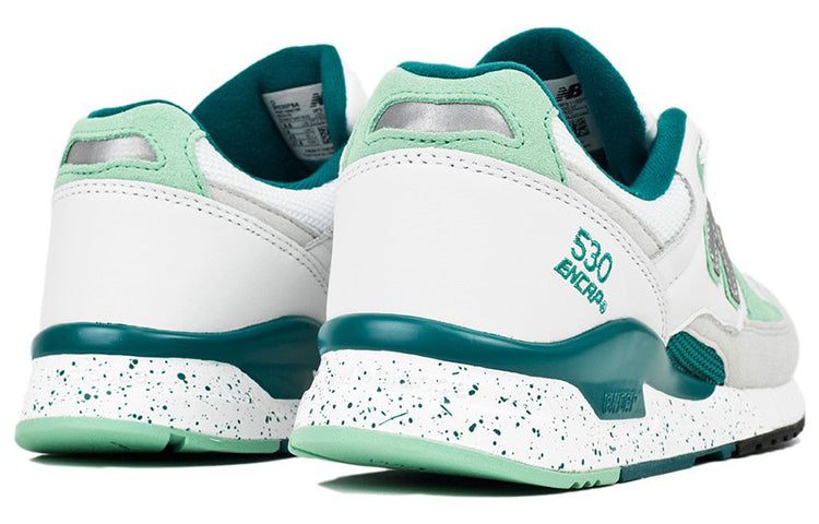 New Balance 530 Series 90 s Running Leather Low-Top R unning Shoes White/Green M530PSA