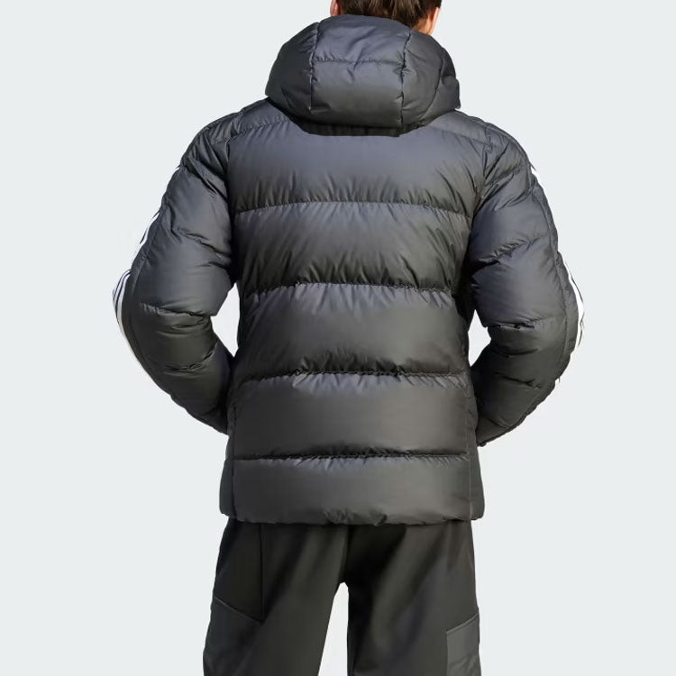 adidas Midweight Down Hooded Jacket 'Black' HZ4429